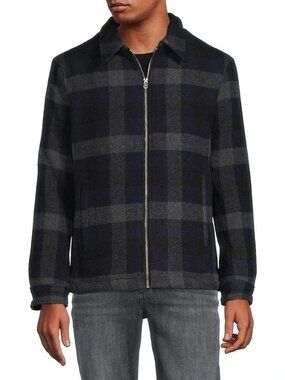 Theory Large Plaid Wool Jacket